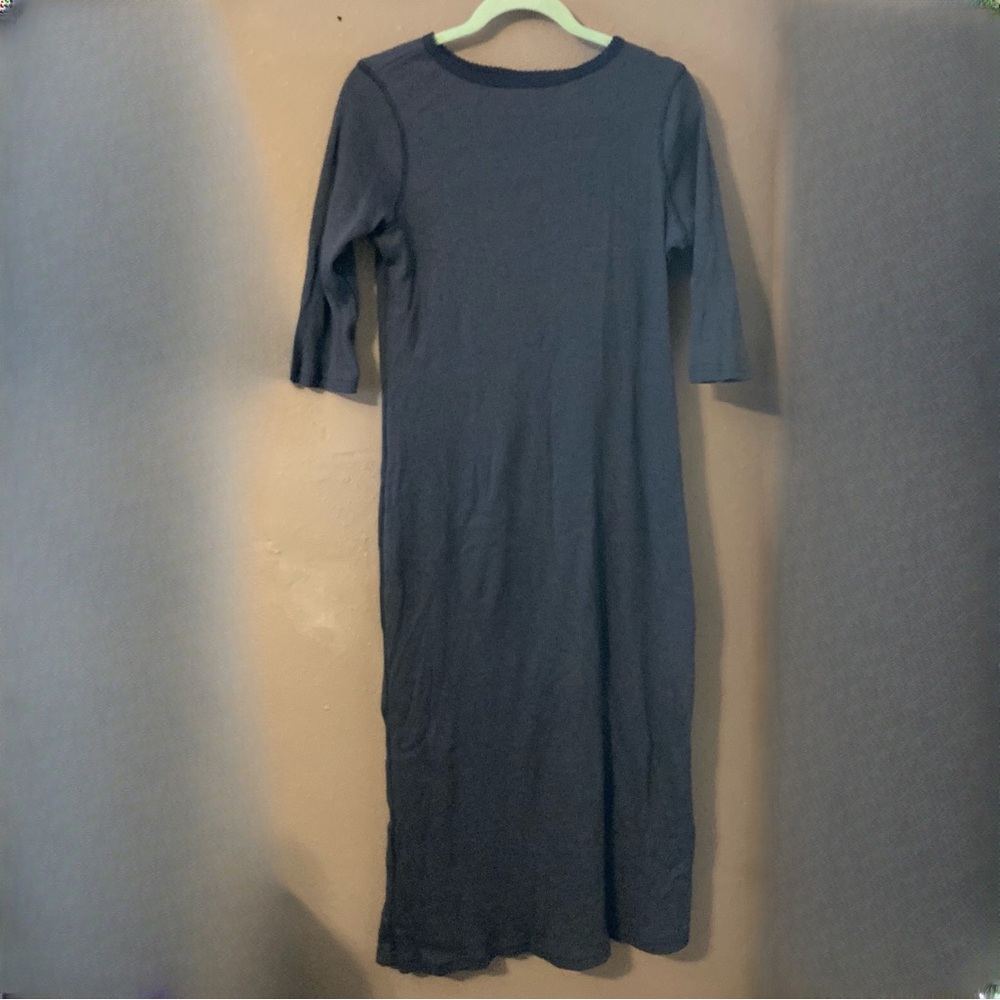 Faded Glory Blue Maxi Dress with Crew Neck